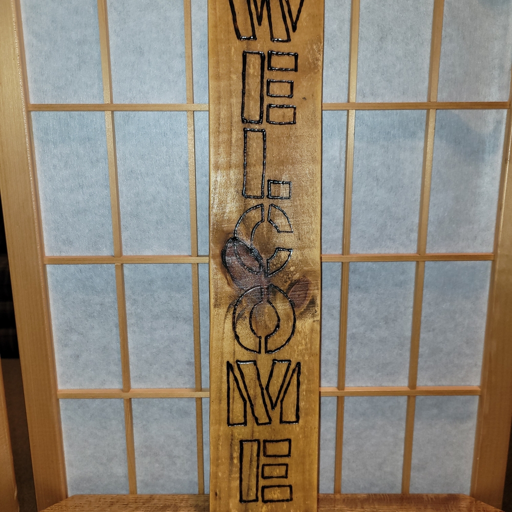 Handcrafted Brown Welcome Sign